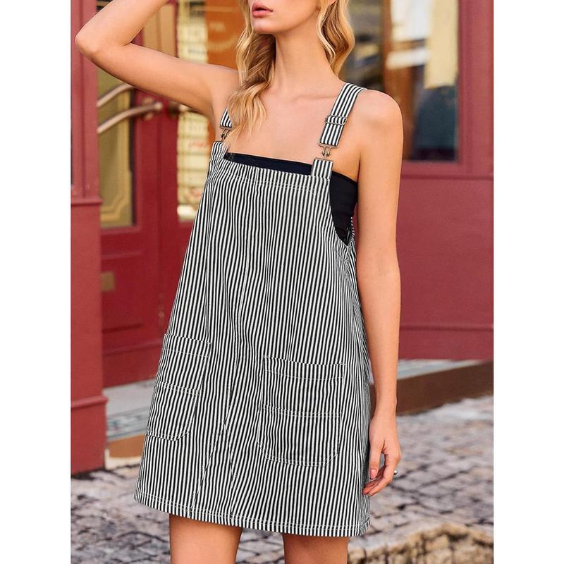 Striped Overall Dress