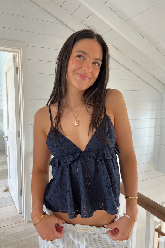 Navy Lazy Starlet Blouse